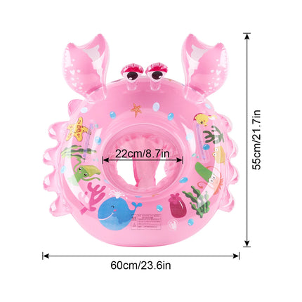 Toddler Pool Floats, Inflatable Pool Ring, Crab Shape with Seat Handles Swimming Circle for Pool Beach