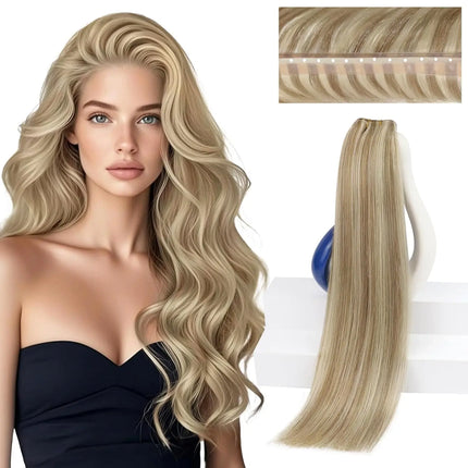 VeSunny Butterfly Hair Extensions Real Human Hair Balayage Genius Weft Hair Extensions Invisible Straight Micro Bead Remy Hair