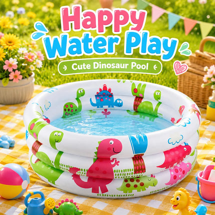 1PC Cute Dino Inflatable Pool, Portable Paddling Pool, Soft Bottom, Foldable Outdoor Summer Water Play Pool