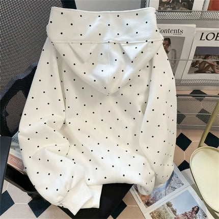 Cute Polka Dot Cat Embroidered Hoodie Autumn Winter Sweet Loose Fi Tzip-up Cardigan Jacket Harajuku Casual Sweatshirts 2026 New