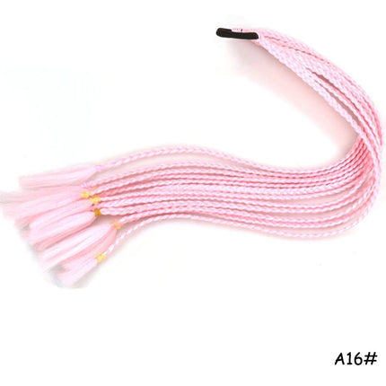 AZQUEEN Synthetic Rainbow Color Braided Ponytail For Girls Hair Elastic Rubber Band 60CM Braid Pony Tail Hair Extensions