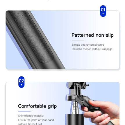 FANGTUOSI 1.7M wireless convenient remote control selfie Handheld gimbalstick tripod foldable stand with light smartphone stand