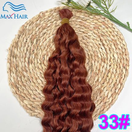 Wholesale Red Deep Wave Hair Bulk for Boho Braids 100% Human Hair Extensions No Weft Blonde Red Curly 613 Vietnamese Hair 30inch