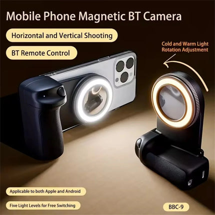 2025 MagSafe Smartphone Camera Shutter Grip Bluetooth Selfie Handle Camera Photo Stabilizer with Fill Light for Iphone Android
