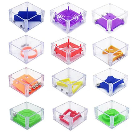 24Pcs for Kids Adults Enjoy Fun Balance IQ Mini Maze Game Cube Puzzle 3D Brain Maze Toy with Box Puzzles Party Favors