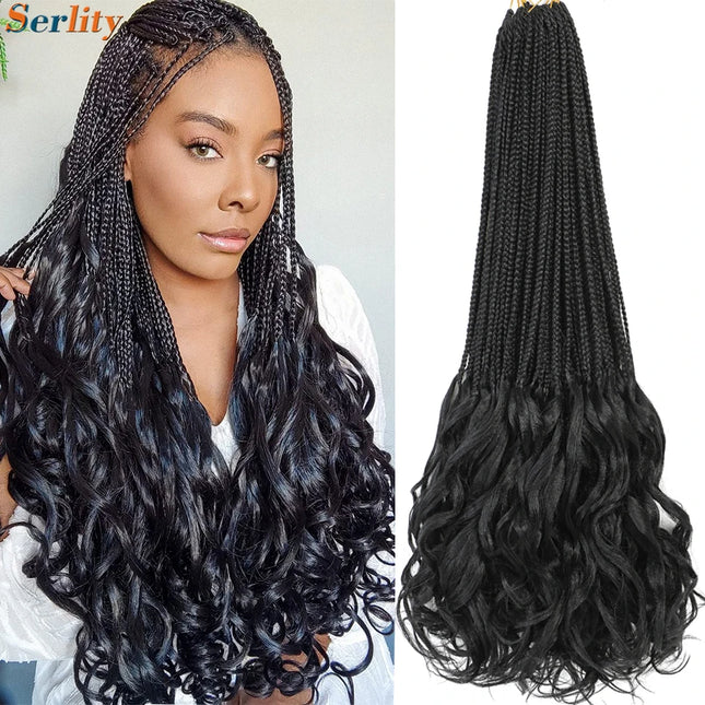 14 18 24 Inch French Curl Crochet Braids 1B 30 27 33 350 613 Bug 12 Colors Ombre Pre Braided Box Braids Crochet French Curl Hair