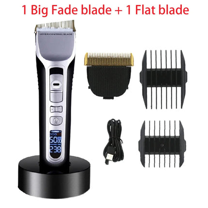 Electric Hair Clipper Unique Shaped Moving Blade Hair Trimmer LCD Display USB Rechargeable For Salon Men Hair Cutting Barber