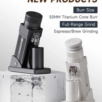 STARSEEKER E55Pro Electric Coffee Grinder 55MM Titanium Cone Burr Stepless Adjustment Espresso Brew Coffee Bean Grinder Black