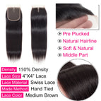 4X4 Straight Lace / 20inches / Free Part