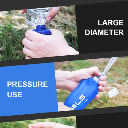 WRELS Folding Water Bottle TPU BPA-Free Collapsible Soft Flask Outdoor Sport Hiking Camping Running Portable Soft Water Bottle