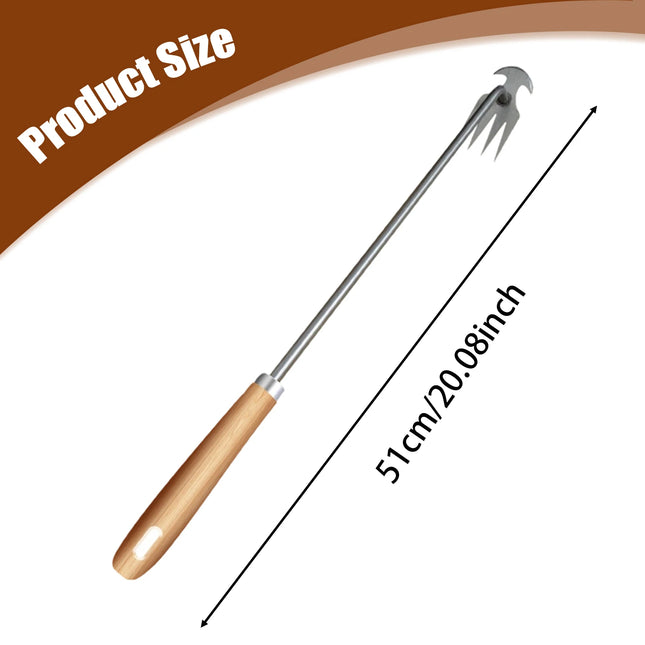 Stainless Steel Grass Rooting Weeding Tool Garden Hook Puller With Handle For Easily Removing Weeds Planting Shovel Harvesting