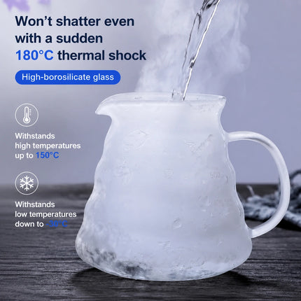 350/600/800ml Hand Brew Coffee Carafe Clouds Shape Clear Glass Kettle Sharing Pot with Lids Espresso Coffee Maker Accessories