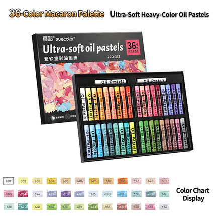 Truecolor 24/36/48 Soft Oil Pastels Set Macaron Morandi Classic Colors Heavy Body Blendable Art Crayons Gift Box for Drawing