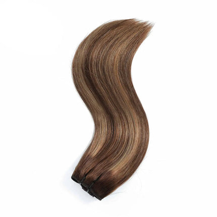 8Pcs Clip Ins 4/27 Highlight Color Straight Clip In Human Hair Extensions Brazilian Human Hair Clip In Hair Extensions 120G/Pack