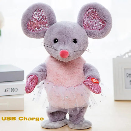 Robot Music Mouse Toys Dance Talk Electronic Plush Mouse Sound Control Interactive Mice Sing Song Animal For Kids Birthday Gift
