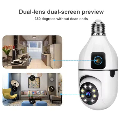 2MP WiFi HD Dual Lens Mini Wireless Cameras Security Camera with Audio Two-way Audio Motion Detection Auto Alarm V380 PRO