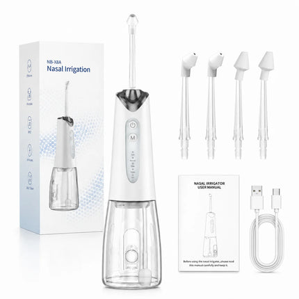 Electric Nasal Irrigation System Sinus Rinse Machine With 300ml Water  Nose Cleaner IPX7 Type C Charging For Daily Nasal Care