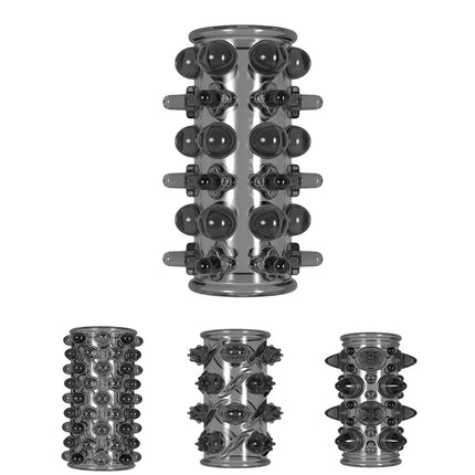 Men's Silicone Penis Sleeve Cock Ring, Delay Ejaculation Enhancer, Erection Support Adult Couples Sex Toy