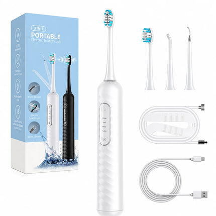 3 in 1 Electric Toothbrush With Water Flosser Cleaning Kit with 7 Modes IPX7 Waterproof Teeth Cleaner For Travel and Home