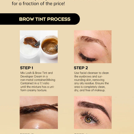 Gollee Classic Black Natural Lash and brow Tinting Set Lasting Waterproof Eyelash Fast Tint Kit Enhancers Easy Dye Makeup Tools