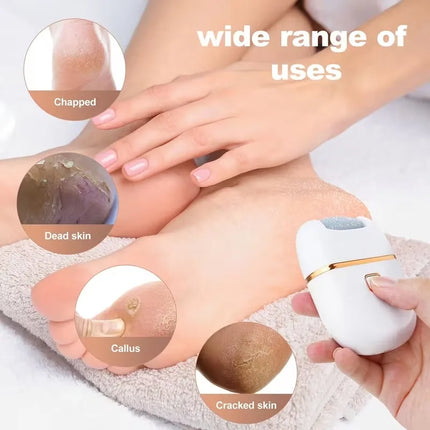 Electric Foot File Callus Remover Remover Rechargeable Pedicure Tool with 3 Grinding Heads for Dead Hard Cracked Dry Feet Skin