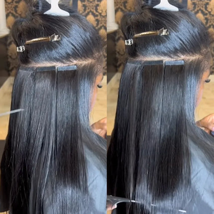 Tape In Human Hair Extensions Natural Straight Hair Extensions 1B Black Brown Blonde 100% Remy Skin Weft Adhesive Glue On