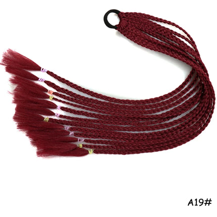 AZQUEEN Synthetic Rainbow Color Braided Ponytail For Girls Hair Elastic Rubber Band 60CM Braid Pony Tail Hair Extensions