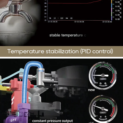 HiBREW Semi Automatic Espresso Coffee Machine DIY Function 20Bar Pressure Temperature Adjustable For Cappuccino & Latte H10plus