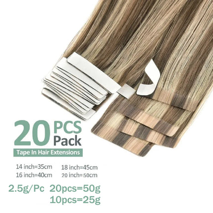 Invisible Tape In Remy Human Hair Extensions Skin Weft Piano Color Brown mixed Honey Blond Tape ins Hair Extensions