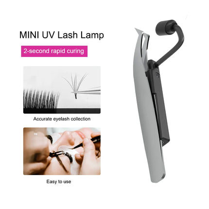 Handheld UV violet eyelash lamp 2&1 tweezers work lamp makeup eyelash grafting quick UV lamp rechargeable work beauty lamp