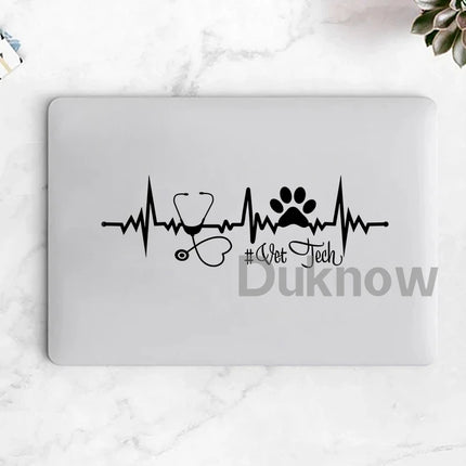 Dog and Cat Silhouette Heartbeat Vinyl Wall Stickers Pet Veterinary Shop Window Decal Car Laptop Removable Decal Veterinary Gift