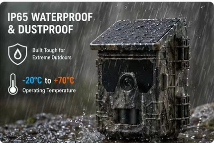 Solar Wildlife 50MP 4K Video Trail Camera with Night Vision 0.3s Motion Activated Waterproof for Outdoor Hunting Garden Monitori