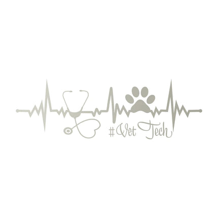 Dog and Cat Silhouette Heartbeat Vinyl Wall Stickers Pet Veterinary Shop Window Decal Car Laptop Removable Decal Veterinary Gift