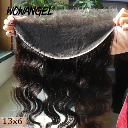 Wow Angel Body Wave 13x4/13x6 HD Lace Full Frontal Human Hair Melt Skins Invisible HD Tranparent Lace Frontal Only Virgin Hair
