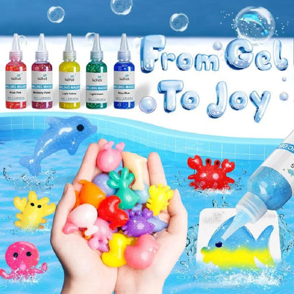 Magic Water Elf Toy Kit – Squishies for Kids, 20 Gels & 10 Molds, Magic Gel Water Pets Sensory DIY Craft Kit, Party Favors & Summer Gifts for Kids Ages 3+