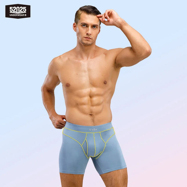 52025 Men's Cotton Modal Boxer Briefs – Ultra-Soft Breathable Underwear with Extended Coverage, All-Day Comfort and Modern Fit