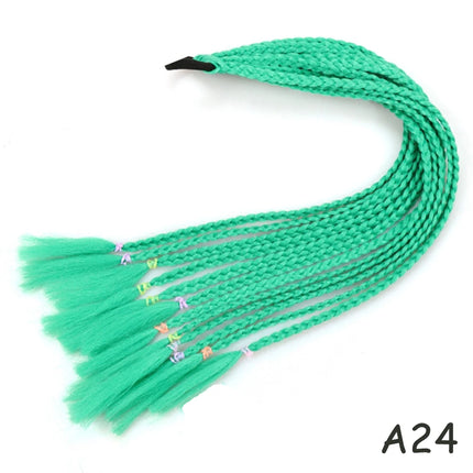 AZQUEEN Synthetic Rainbow Color Braided Ponytail For Girls Hair Elastic Rubber Band 60CM Braid Pony Tail Hair Extensions