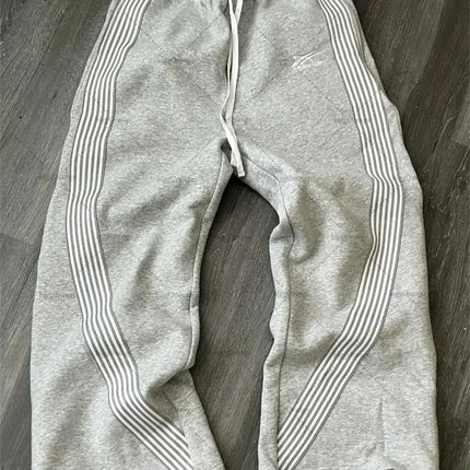 Casual Loose Straight Leg Pants Striped 2025 Summer Fashion Trend Brand Street Hip-hop Jogging Men's Women's Harajuku Sweatpants