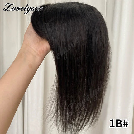 12x13cm Skin Scalp Topper Hair Piece Clip in Natural Hair Topper for Women 10"-14" Straight Brazilian Remy Human Hair Topper