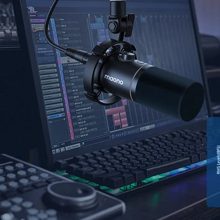 maono PD200X XLR/USB Dynamic Microphone for Gaming Recording Streaming Youtube Metal Mic with Software Tap-to-Mute Gain Knob