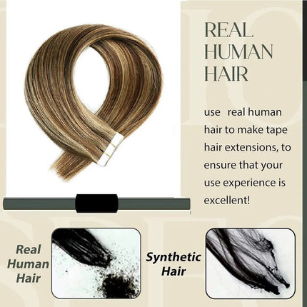 Invisible Tape In Remy Human Hair Extensions Skin Weft Piano Color Brown mixed Honey Blond Tape ins Hair Extensions