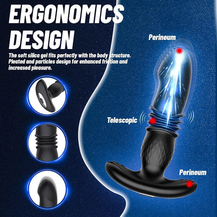 APP Bluetooth Anal Dildo Vibrator Female Vagina Masturbation APP Massager Remote Control Telescopic Butt Plug Sex Toys for Adult