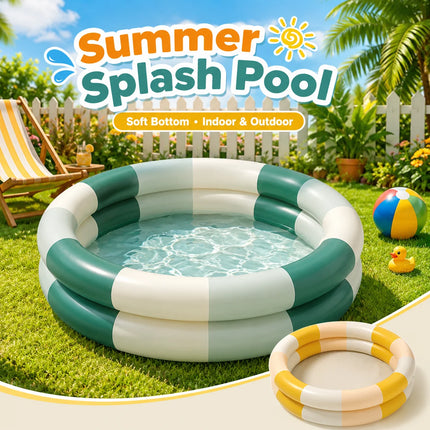 1PC Inflatable Pool, 2 in 1 Ball Pit Round Pool Soft Bottom, Portable Foldable Summer Outdoor Garden Water Play