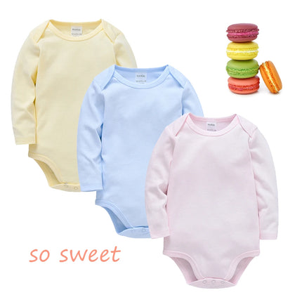 1/3 Pcs KAVKAS Baby Clothing Rompers Boys 100% Cotton Plain Bodysuit Girls Blank Muslin Jumpsuit 0-24 Months