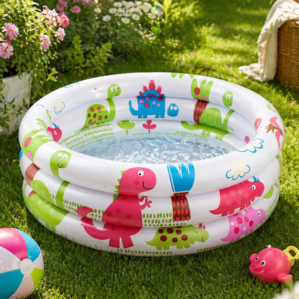 1PC Round Inflatable Ball Pit Pool Dinosaur Pattern PVC Water Pool Portable Outdoor Garden Swimming Pool