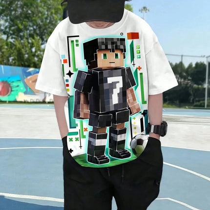 Casual & Fashionable T-Shirt Cartoon Cool Graphic Crew Neck Short Sleeve Children's Outdoor Clothing Popular Hot Selling Item