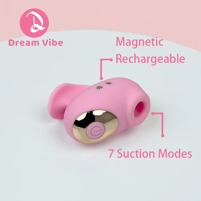 Sakura Finger Vibe Mini Suction Pocket Vibrator Pink 7 Modes Woman Sex Toy Clit Nipple Stimulation Valentine's Day Gift Girl