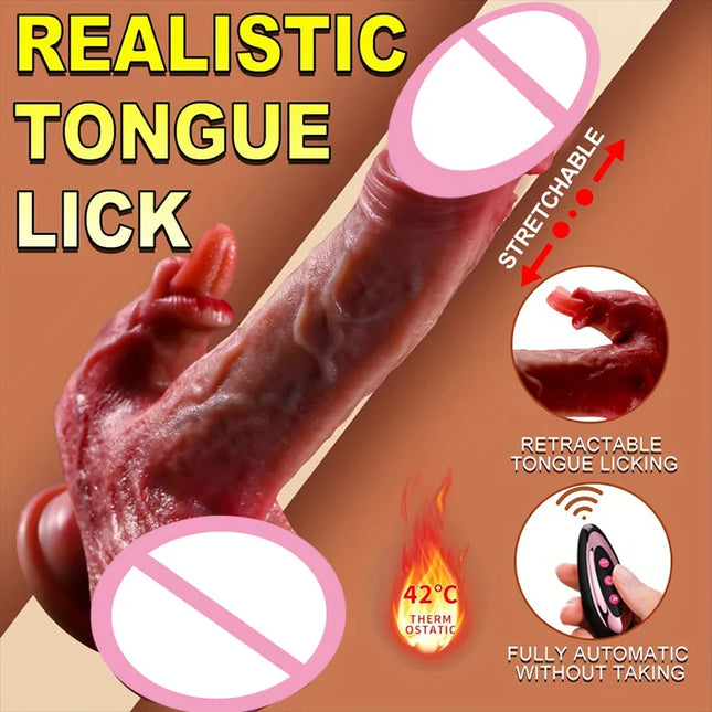 Realistic Dildo Vibrator Remote Control Penis Licking Clitoris Penetration-Anal Female Masturbator Big Dick Sex Toys for Women