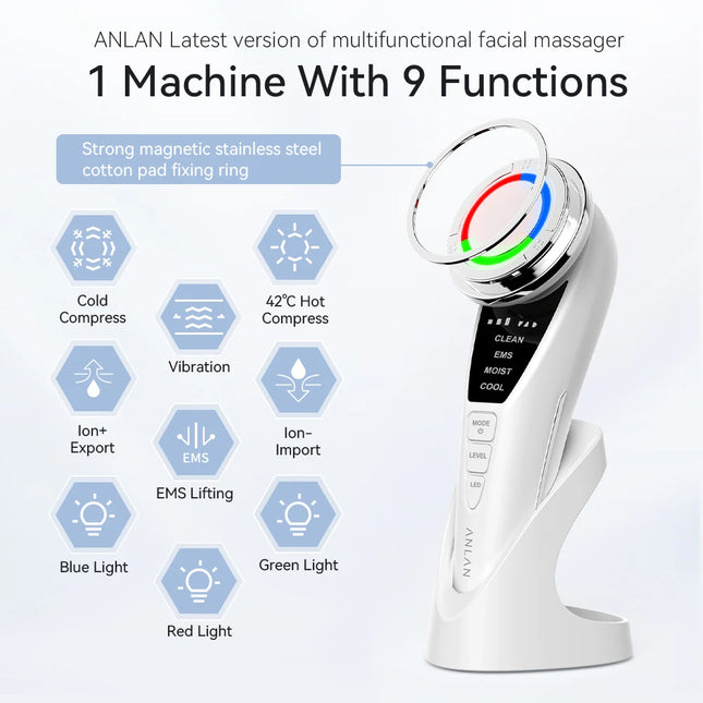 ANLAN Facial Massager Pro Microcurrent Face Lifting Skin Rejuvenation with Cold Deep Cleaning Anti-aging Skincare Beauty Device