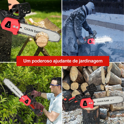 12" Brushless Chainsaw Cordless Electric Chain Saw Garden Pruning Saw Woodworking Power Tool Anti-slip rubber handle BR